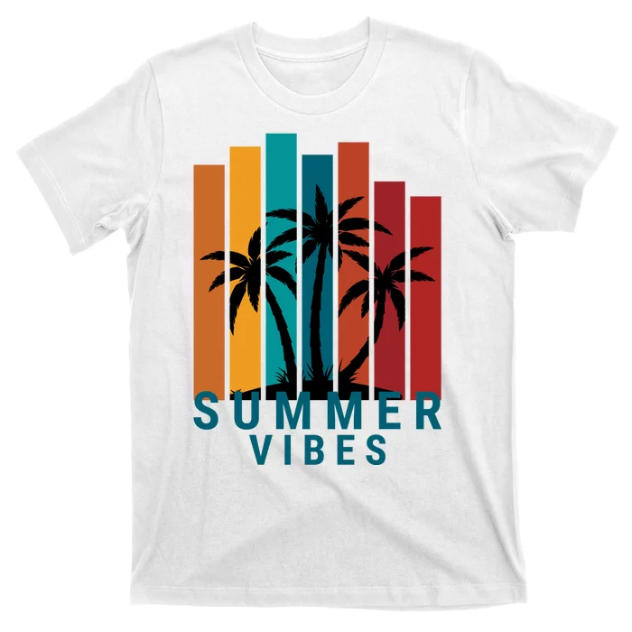 Summer Vibes Retro Palm Tree T-Shirt