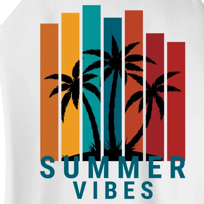 Summer Vibes Retro Palm Tree Women’s Perfect Tri Rocker Tank