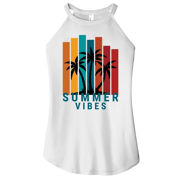 Summer Vibes Retro Palm Tree Women’s Perfect Tri Rocker Tank