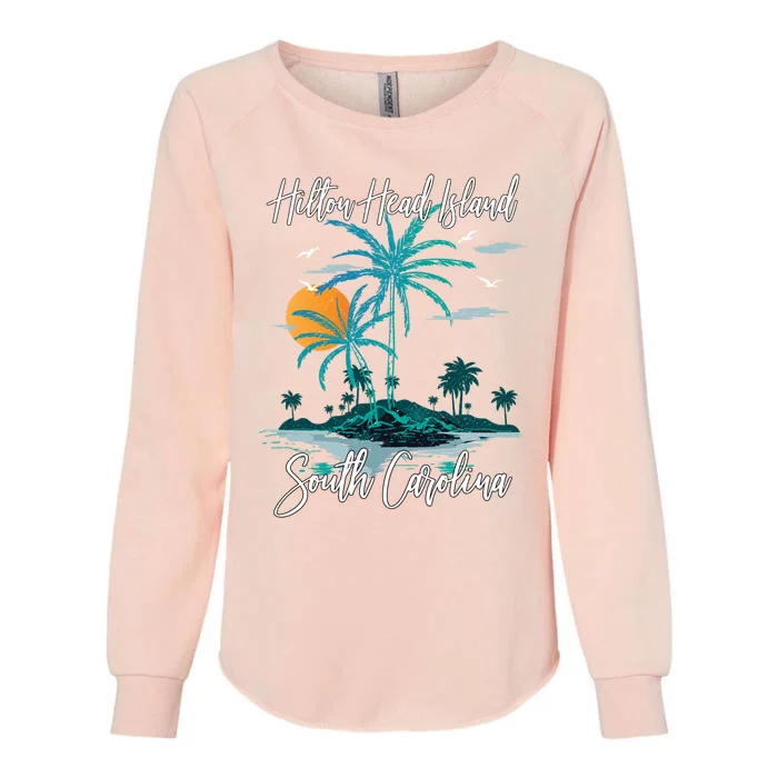 Summer Vacation Retro South Carolina Hilton Head Island Gift Womens California Wash Sweatshirt