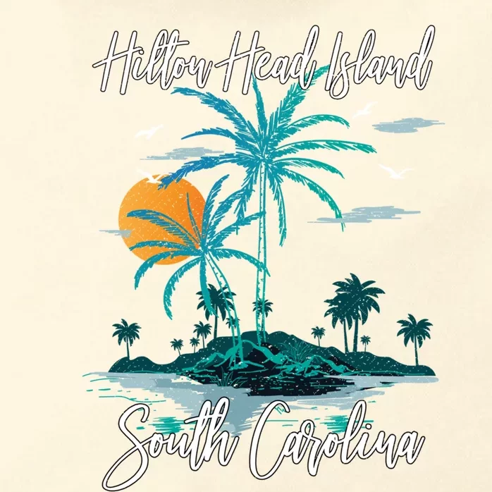 Summer Vacation Retro South Carolina Hilton Head Island Gift Zip Tote Bag