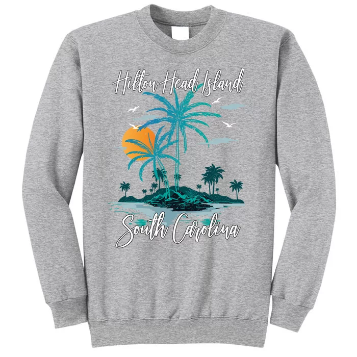 Summer Vacation Retro South Carolina Hilton Head Island Gift Tall Sweatshirt