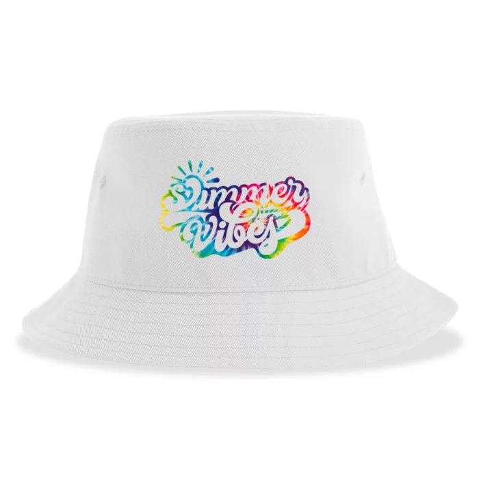 Summer Vibes Retro Colorful Trippy Style Sustainable Bucket Hat