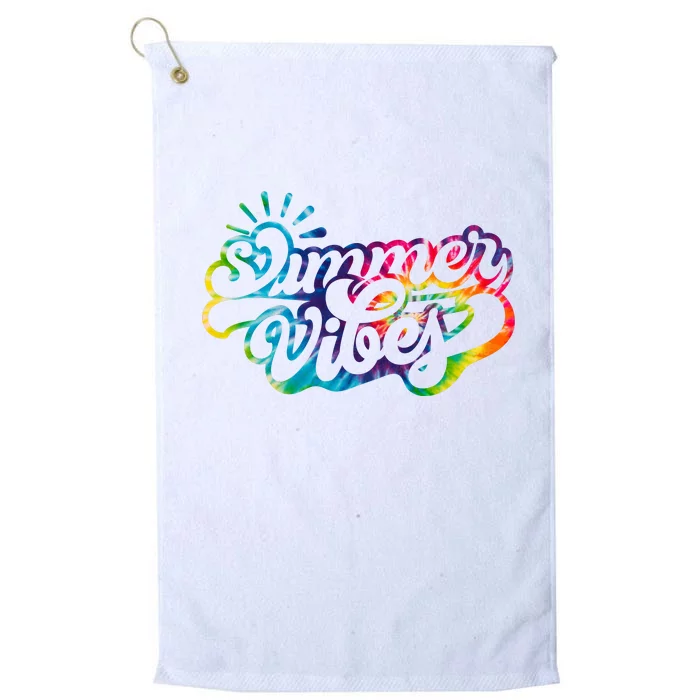 Summer Vibes Retro Colorful Trippy Style Platinum Collection Golf Towel