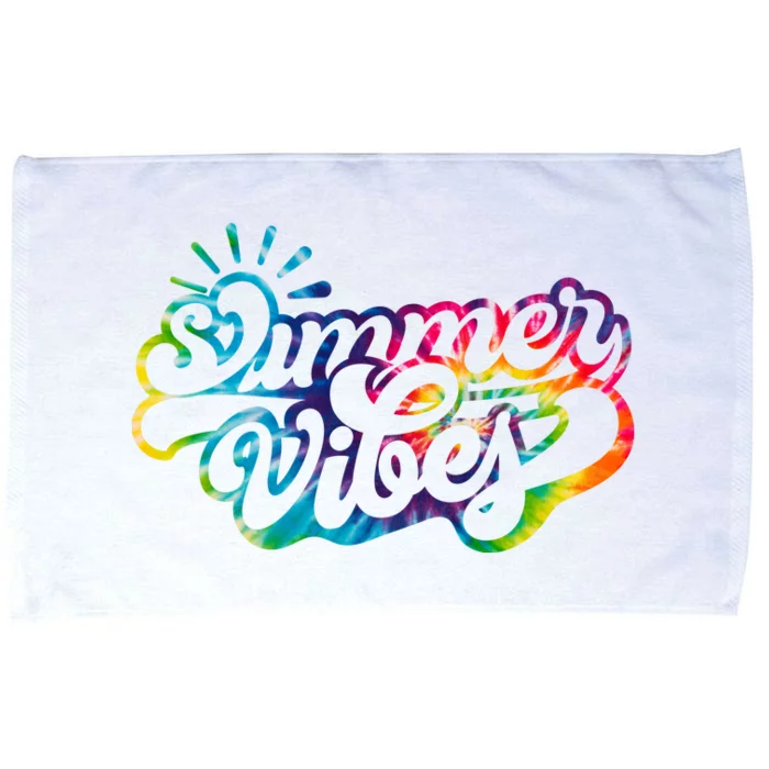 Summer Vibes Retro Colorful Trippy Style Microfiber Hand Towel