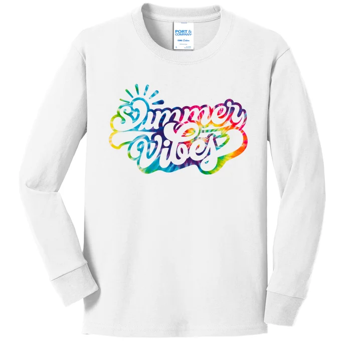 Summer Vibes Retro Colorful Trippy Style Kids Long Sleeve Shirt