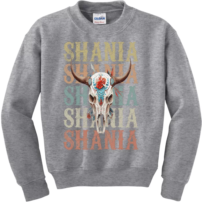 Shania Vintage Retro style name Kids Sweatshirt