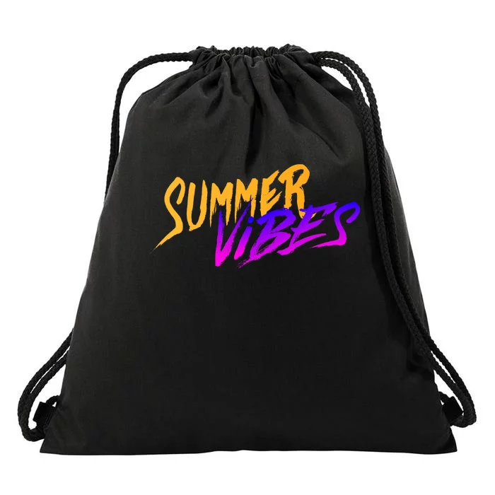 Summer Vibes Retro Drawstring Bag