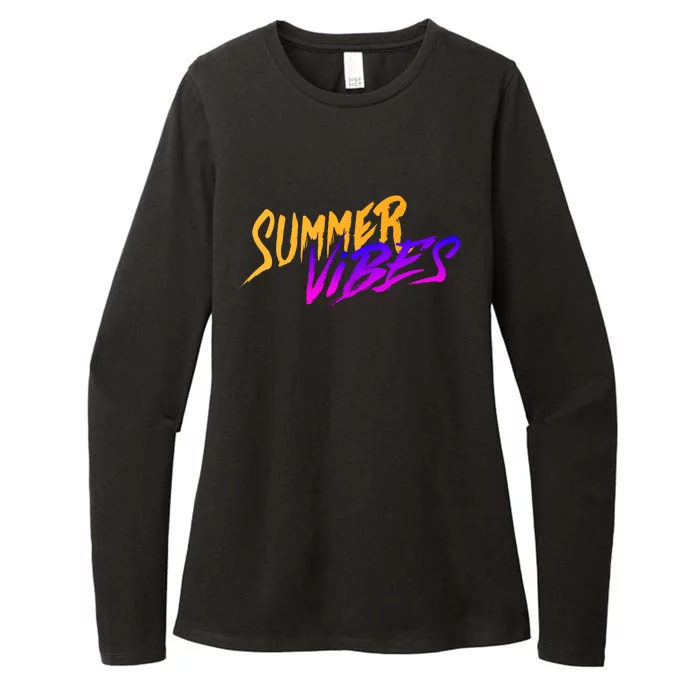 Summer Vibes Retro Womens CVC Long Sleeve Shirt