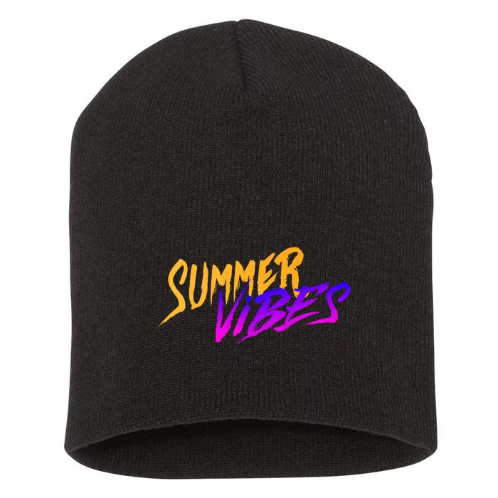 Summer Vibes Retro Short Acrylic Beanie