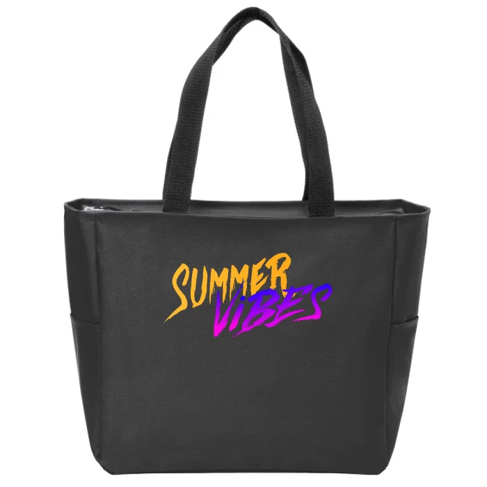 Summer Vibes Retro Zip Tote Bag