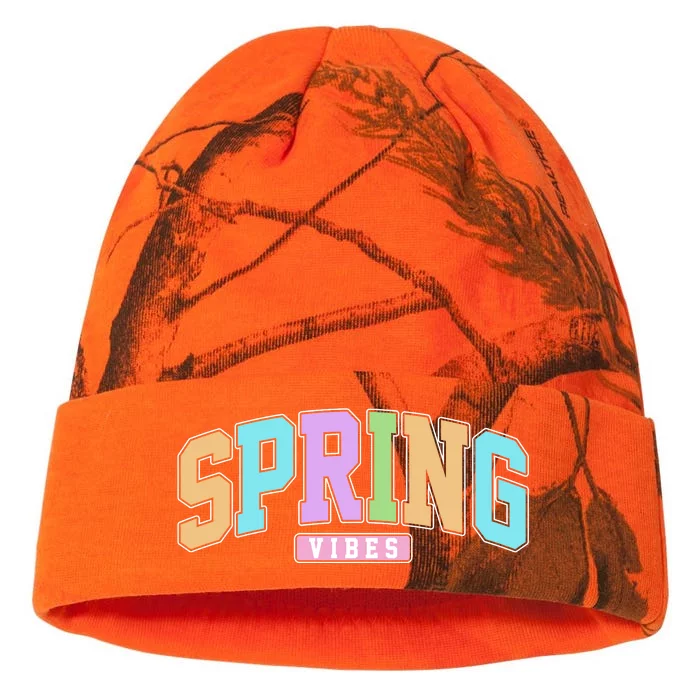 Spring Vibes Retro Varsity Kati - 12in Camo Beanie