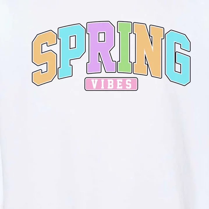 Spring Vibes Retro Varsity Garment-Dyed Sweatshirt