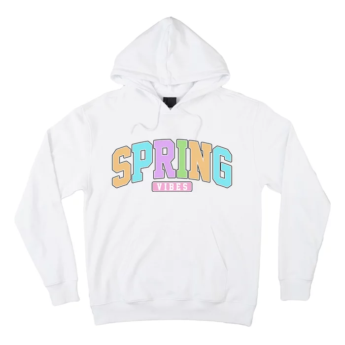 Spring Vibes Retro Varsity Hoodie