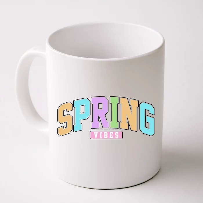 Spring Vibes Retro Varsity Front & Back Coffee Mug