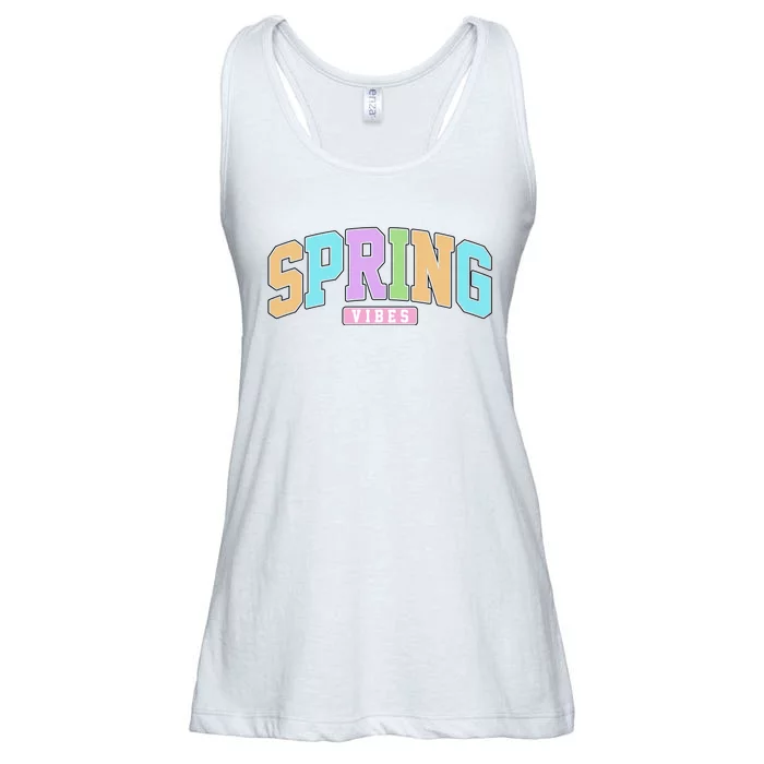 Spring Vibes Retro Varsity Ladies Essential Flowy Tank