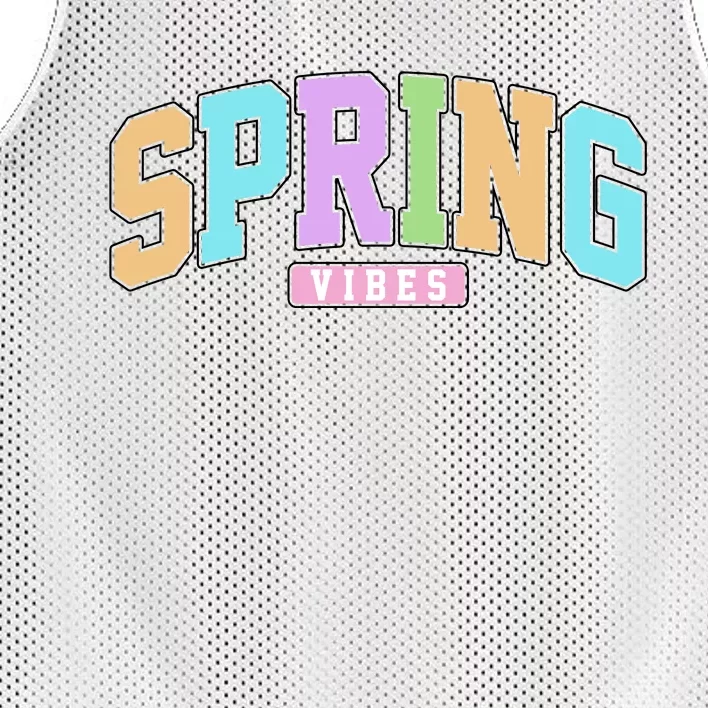 Spring Vibes Retro Varsity Mesh Reversible Basketball Jersey Tank