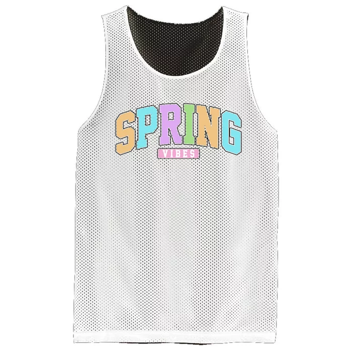 Spring Vibes Retro Varsity Mesh Reversible Basketball Jersey Tank