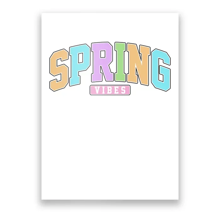 Spring Vibes Retro Varsity Poster