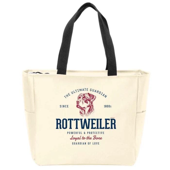 Styled Vintage Rottweiler Zip Tote Bag