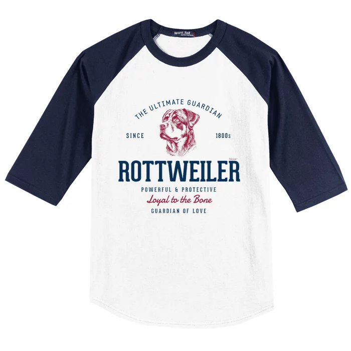 Styled Vintage Rottweiler Baseball Sleeve Shirt