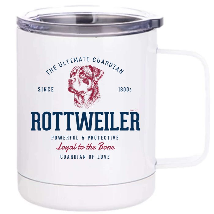 Styled Vintage Rottweiler Front & Back 12oz Stainless Steel Tumbler Cup