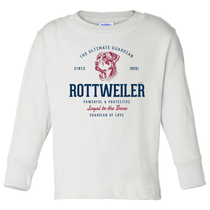 Styled Vintage Rottweiler Toddler Long Sleeve Shirt