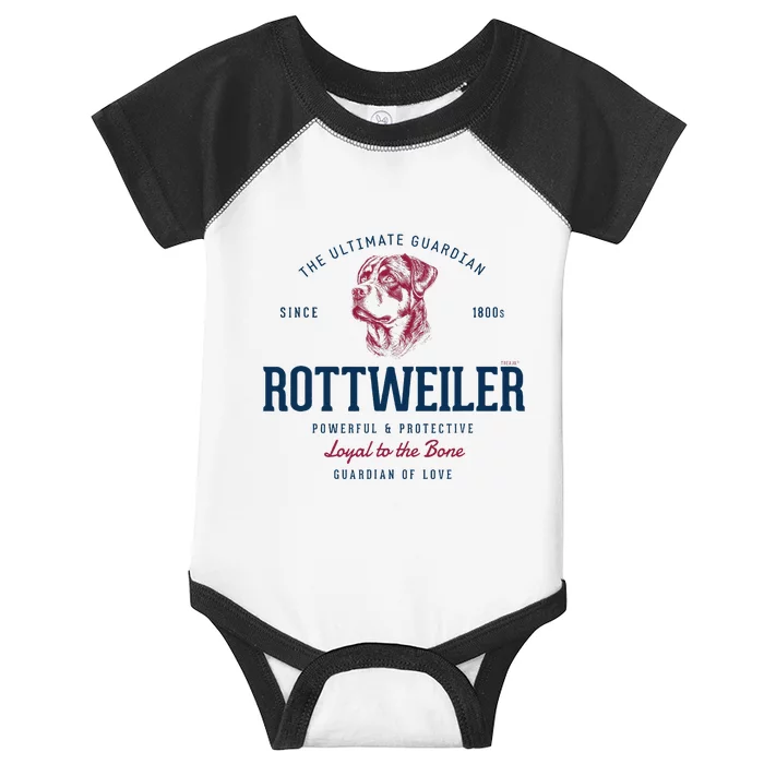 Styled Vintage Rottweiler Infant Baby Jersey Bodysuit