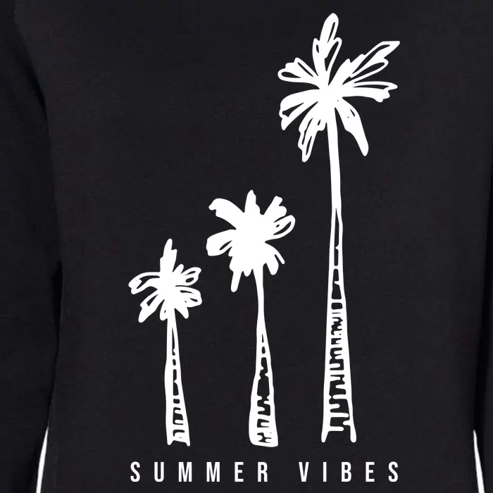 Summer Vibes Retro Palm Tree Womens California Wash Sweatshirt