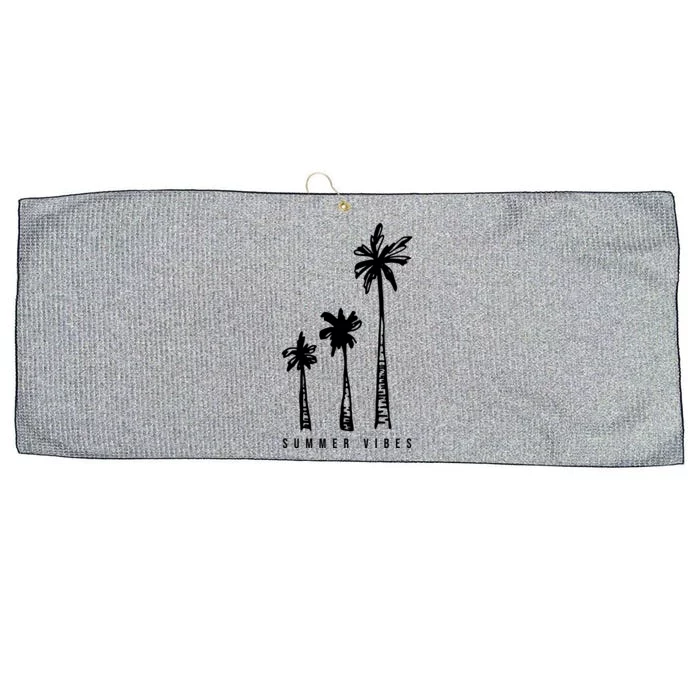 Summer Vibes Retro Palm Tree Large Microfiber Waffle Golf Towel