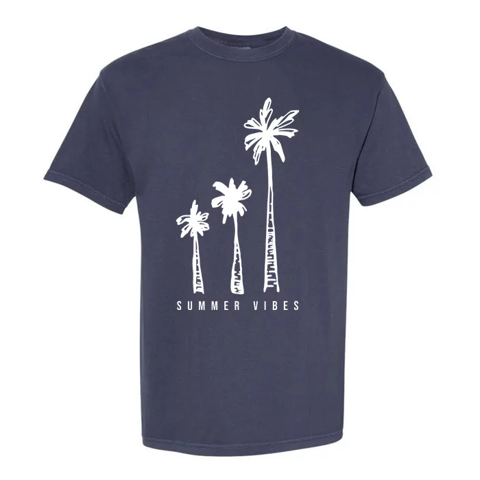 Summer Vibes Retro Palm Tree Garment-Dyed Heavyweight T-Shirt