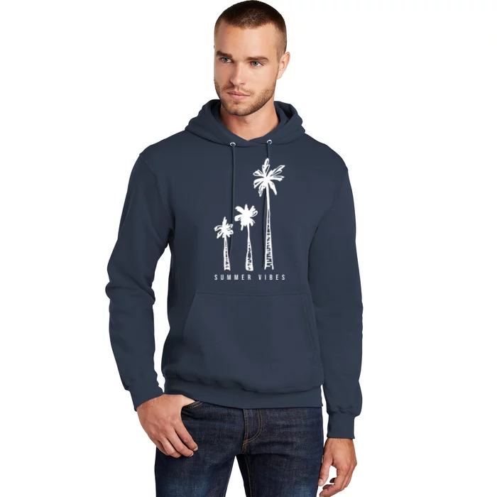 Summer Vibes Retro Palm Tree Hoodie