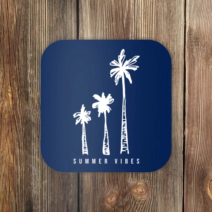 Summer Vibes Retro Palm Tree Coaster