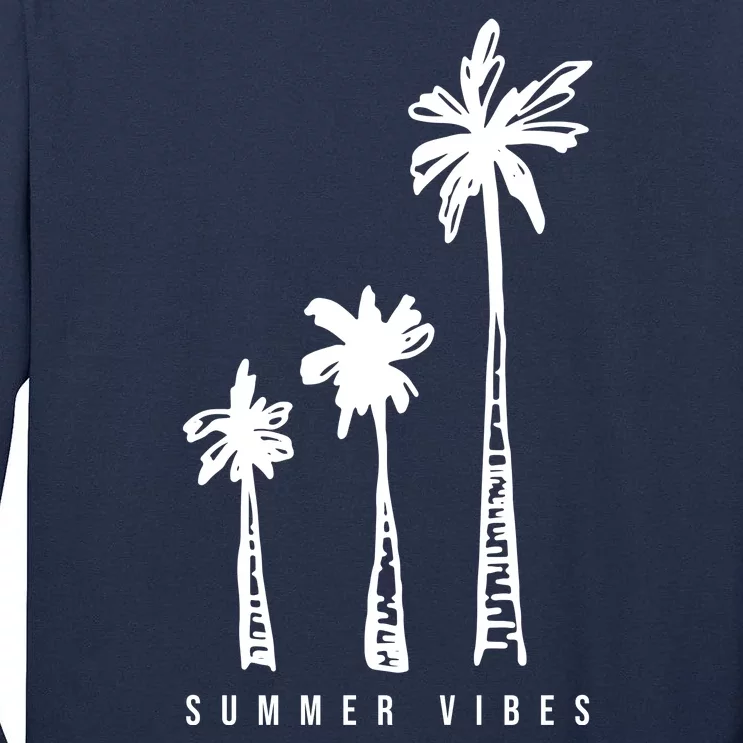 Summer Vibes Retro Palm Tree Tall Long Sleeve T-Shirt