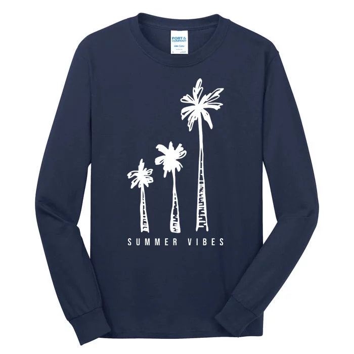 Summer Vibes Retro Palm Tree Tall Long Sleeve T-Shirt