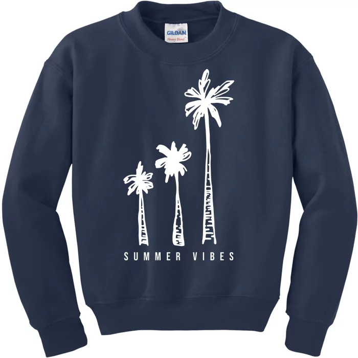 Summer Vibes Retro Palm Tree Kids Sweatshirt