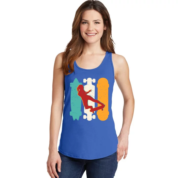 Skater Vintage Retro Style Skateboarding Graphic Great Gift Ladies Essential Tank