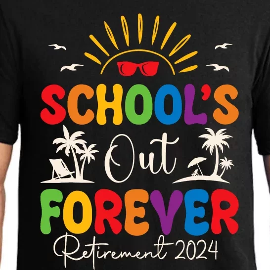 Summer Vacation Retro SchoolS Out Forever Retirement 2024 Pajama Set