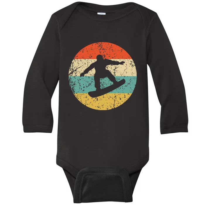 Snowboarding Vintage Retro Snowboarder Baby Long Sleeve Bodysuit