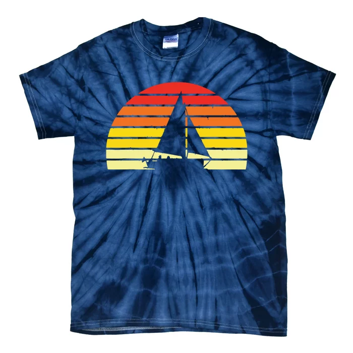 Sailing Vintage Retro Sailboat Boating Boat Sailor Gift Tie-Dye T-Shirt