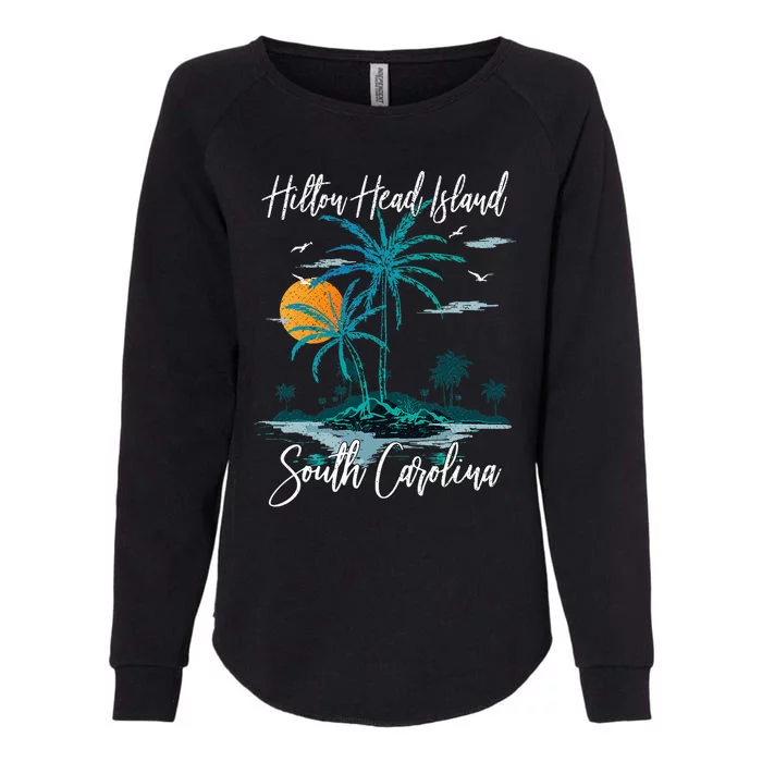 Summer Vacation Retro South Carolina Hilton Head Island Womens California Wash Sweatshirt