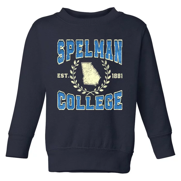 Spelman Vintage Retro College University Athletic Sports Toddler Sweatshirt