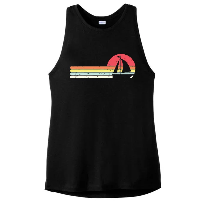 Sailing Vintage Retro Sailboat Boating Boat Sailor Gift Ladies Tri-Blend Wicking Tank