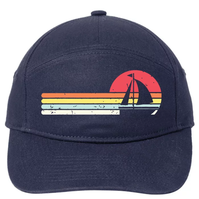 Sailing Vintage Retro Sailboat Boating Boat Sailor Gift 7-Panel Snapback Hat