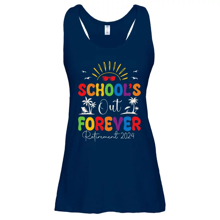 Summer Vacation Retro SchoolS Out Forever Retirement 2024 Ladies Essential Flowy Tank