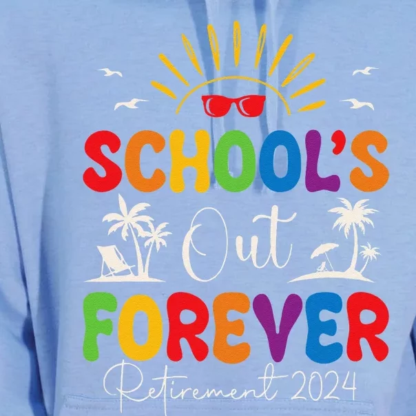 Summer Vacation Retro SchoolS Out Forever Retirement 2024 Unisex Surf Hoodie