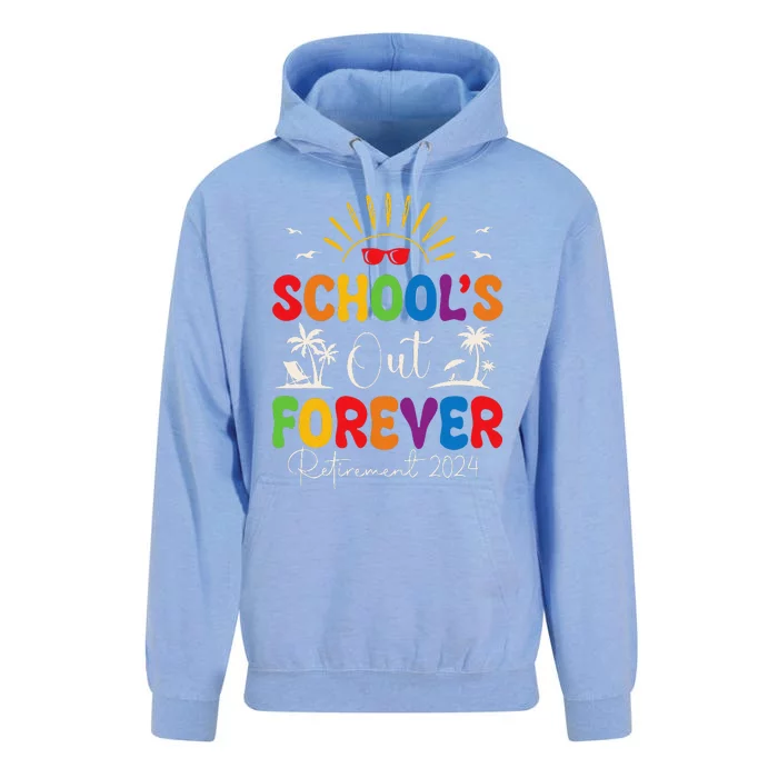 Summer Vacation Retro SchoolS Out Forever Retirement 2024 Unisex Surf Hoodie