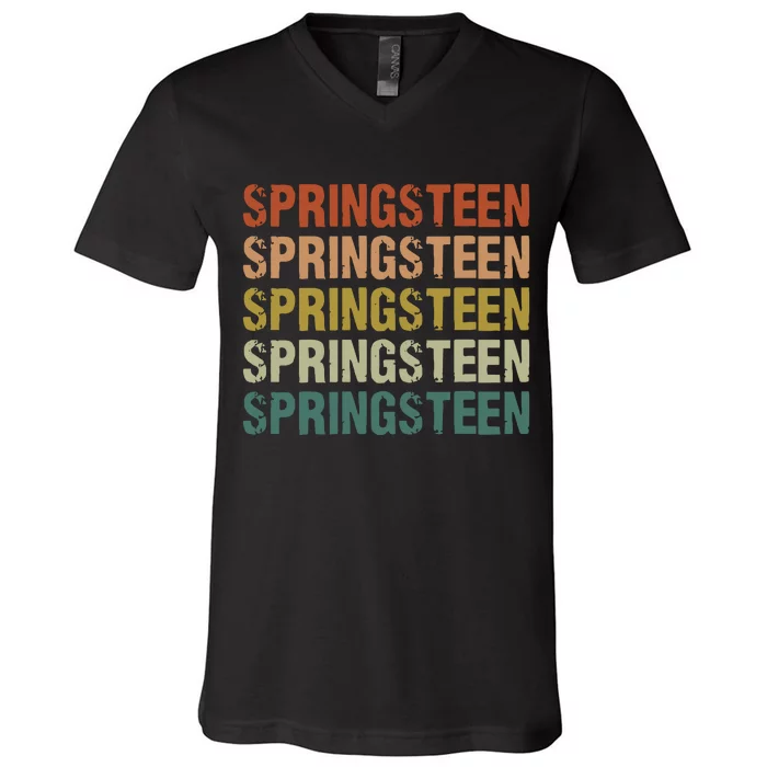 Springsteen Vintage Retro V-Neck T-Shirt