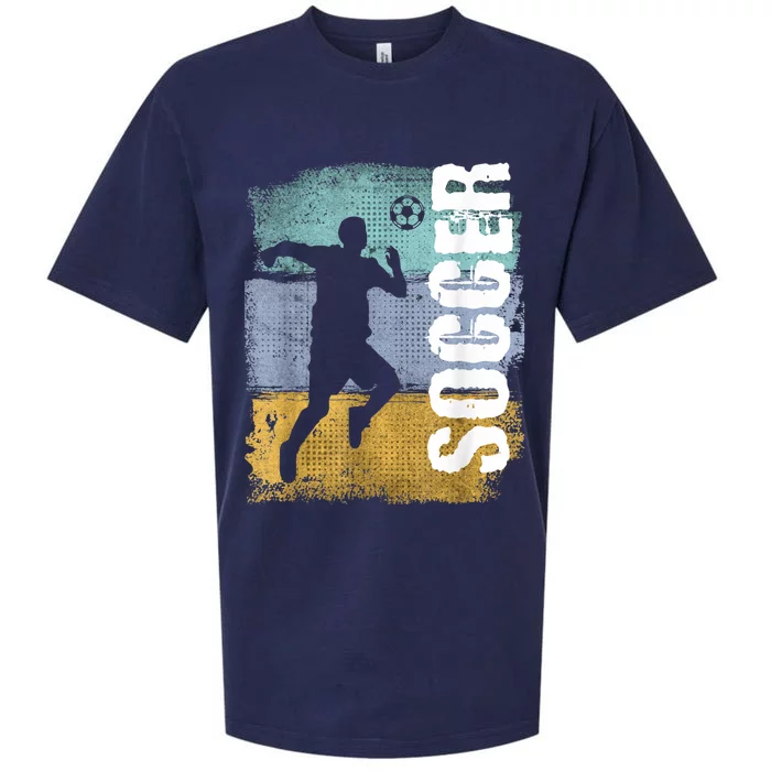 Soccer Vintage Retro Soccer Player Sueded Cloud Jersey T-Shirt