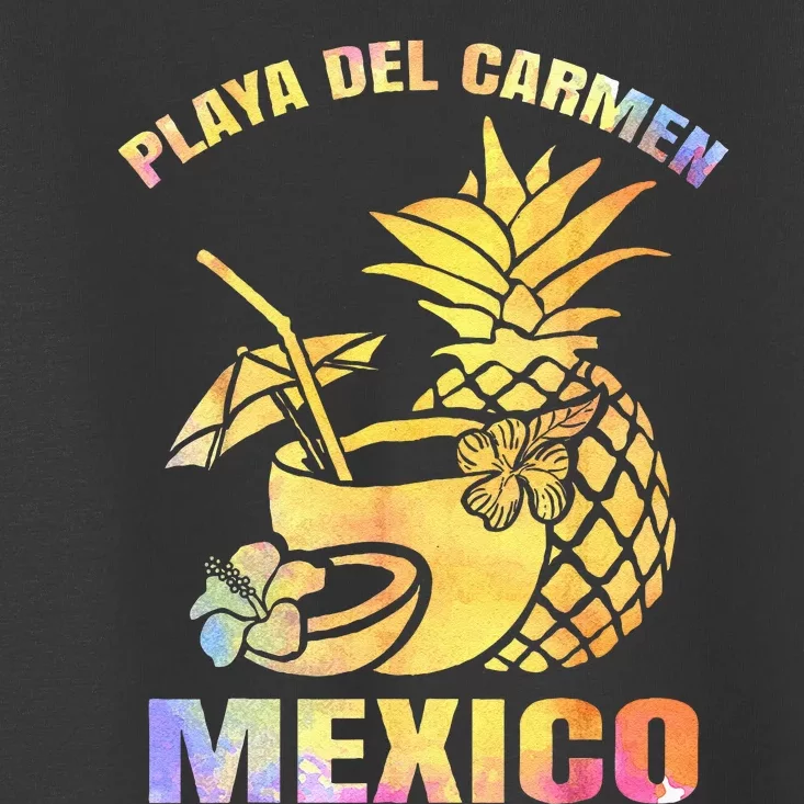 Summer Vacation Retro Sunset Mexico Playa Del Carmen Beach Toddler T-Shirt